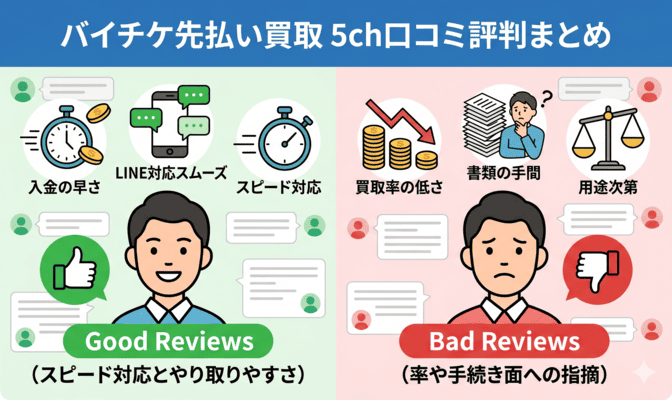 バイチケ先払い買取の5ch口コミ評判まとめ