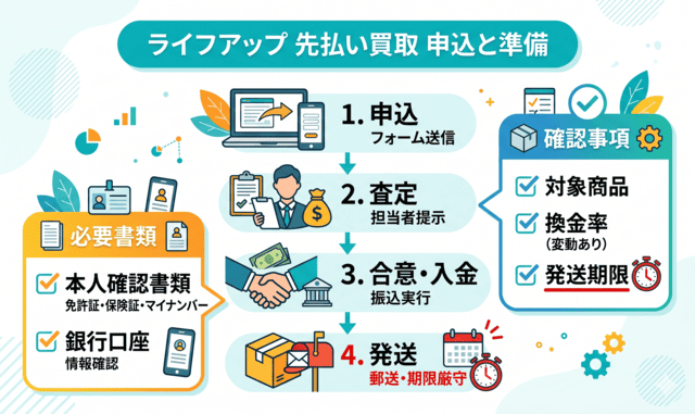 ライフアップ 先払い買取の申込手順と利用前の確認事項