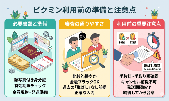 ピクミンの審査・必要書類と利用前の注意点