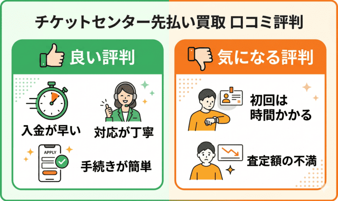 チケットセンター先払い買取の口コミ評判【5ch・X】