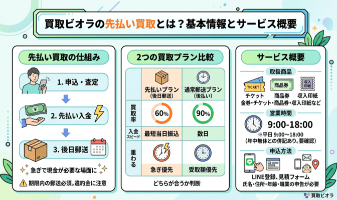 買取ビオラの先払い買取とは？基本情報とサービス概要