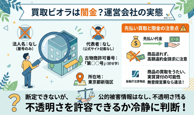 買取ビオラの先払い買取は闇金？運営会社の実態