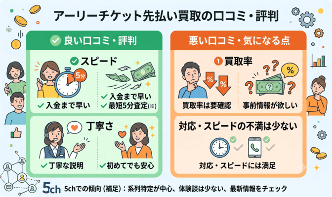 アーリーチケット先払い買取の5ch口コミ・評判