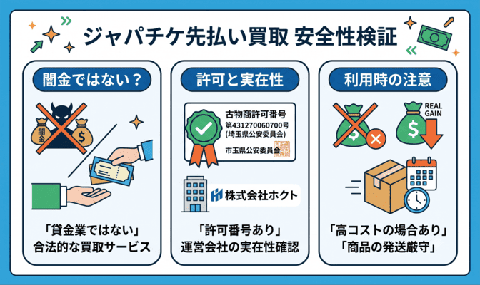 ジャパチケの先払い買取は闇金?安全性を検証