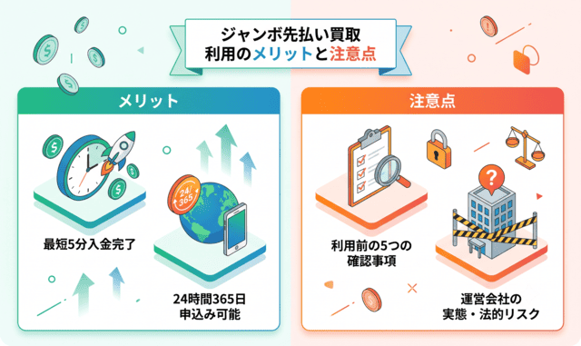 ジャンボの先払い買取を利用するメリット・注意点