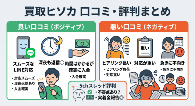 買取ヒソカ 先払い買取の口コミ・5ch評判まとめ