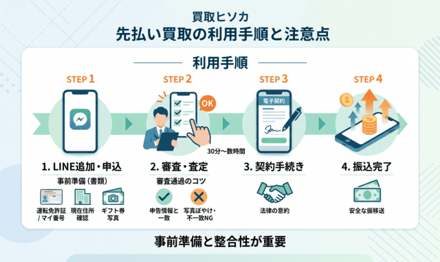買取ヒソカ 先払い買取の利用手順と注意点