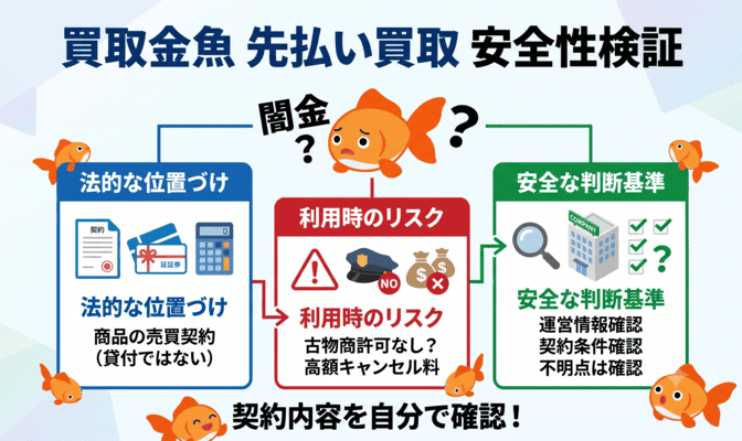 買取金魚の先払い買取は闇金?安全性を検証