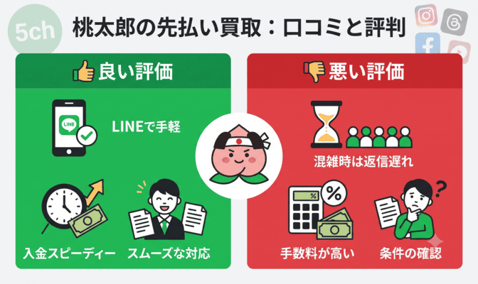 桃太郎の先払い買取の5ch口コミ・評判を紹介