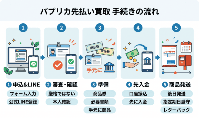 パプリカの先払い買取の審査・申込の流れ